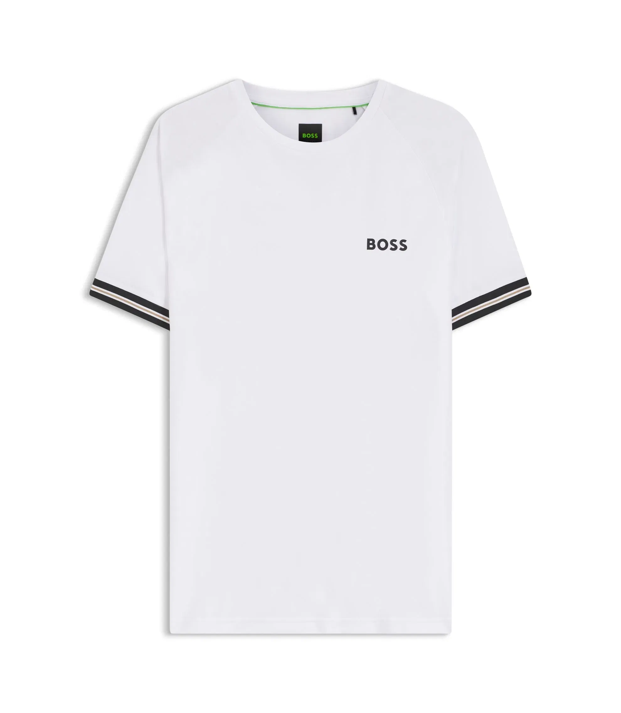 Boss Active Slim Fit T-Shirt With Tennis Ball Embossing White