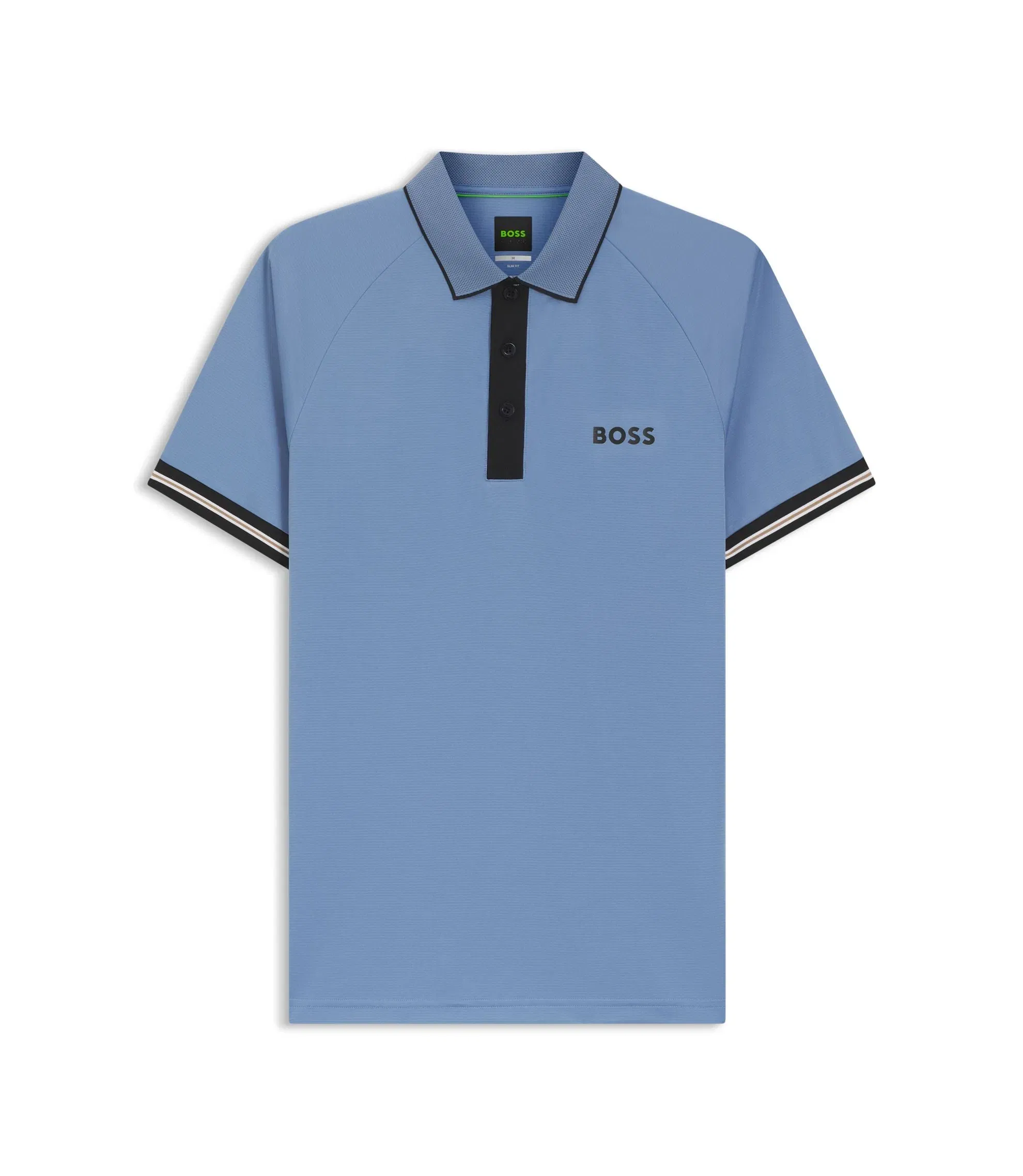 Boss Active Slim Fit Polo Shirt With Moisture Management Light Blue