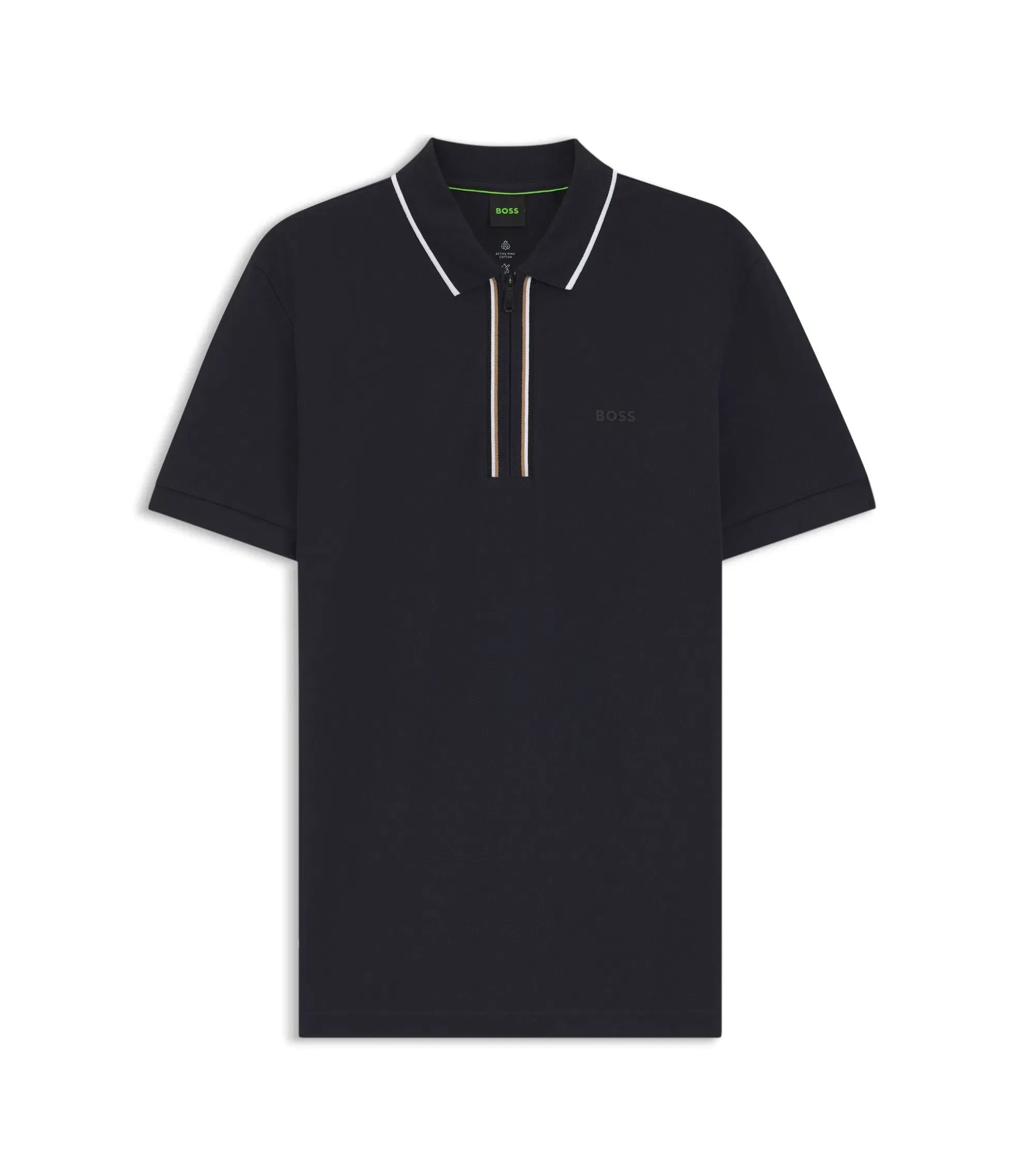 Boss Active Slim Fit Polo Shirt In Moisture Wicking Stretch Cotton Dark Blue