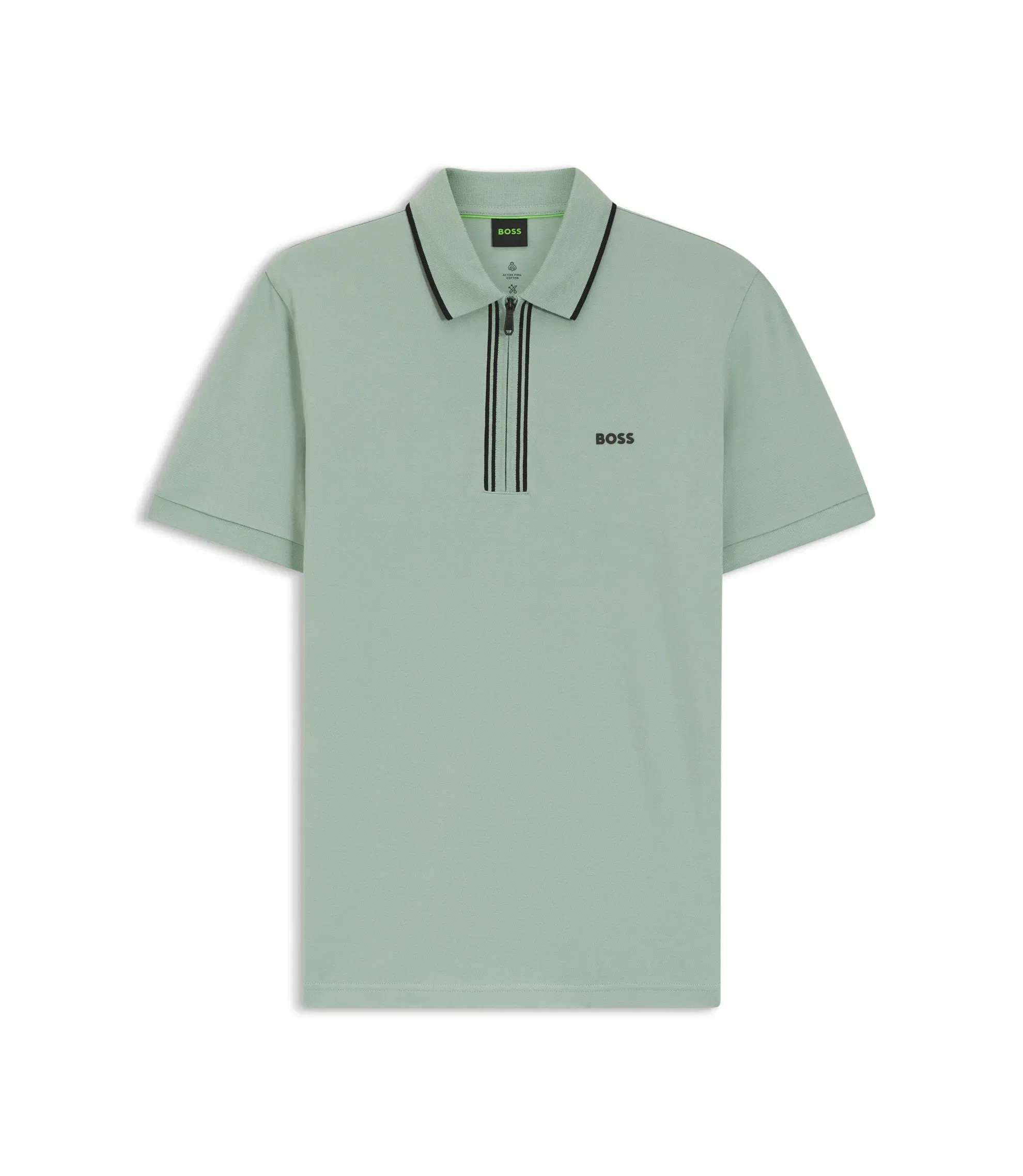 Boss Active Slim Fit Polo Shirt In Moisture Wicking Stretch Cotton Light Green