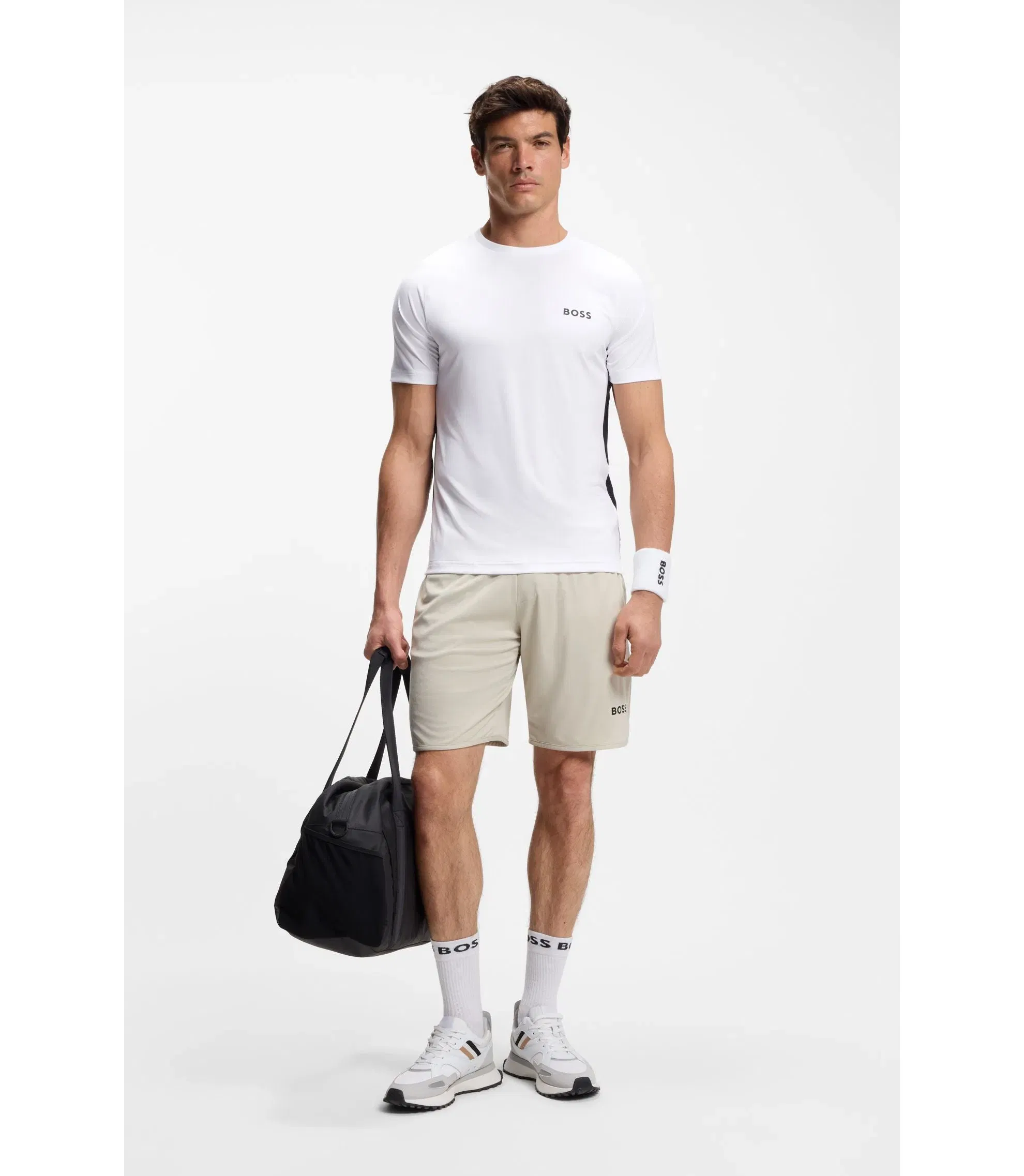 Boss Active Quick Dry Slim Fit T-Shirt With Four Way Stretch White