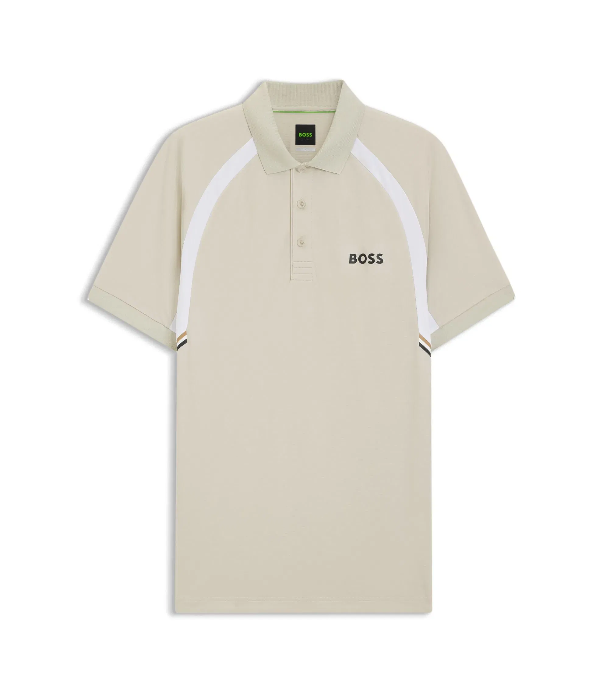 Boss Active Quick Dry Slim Fit Polo Shirt With Four Way Stretch Light Beige