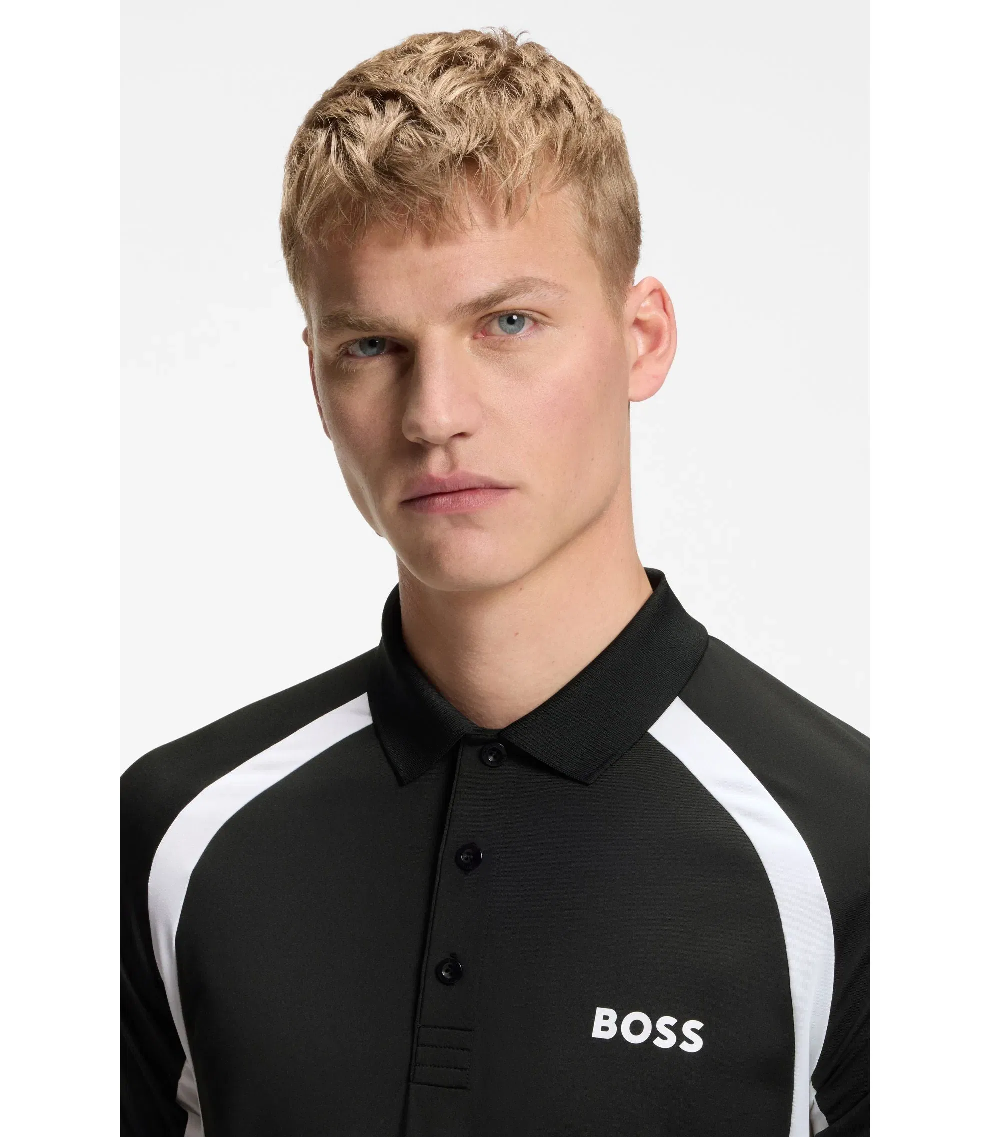Boss Active Quick Dry Slim Fit Polo Shirt With Four Way Stretch Black