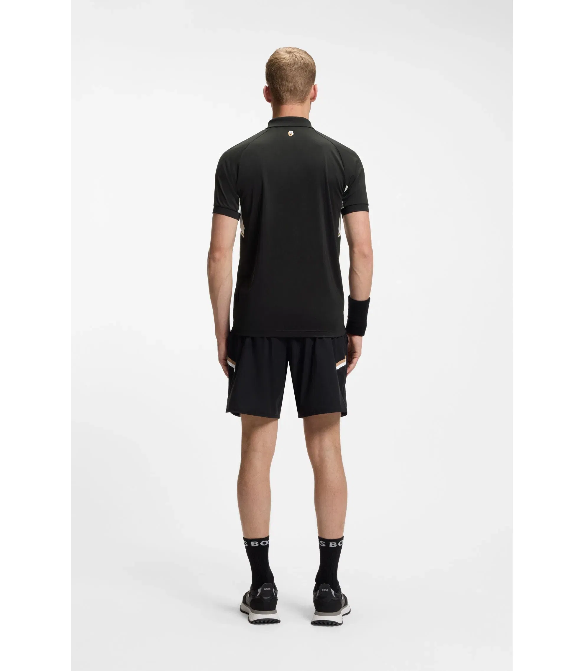 Boss Active Quick Dry Slim Fit Polo Shirt With Four Way Stretch Black