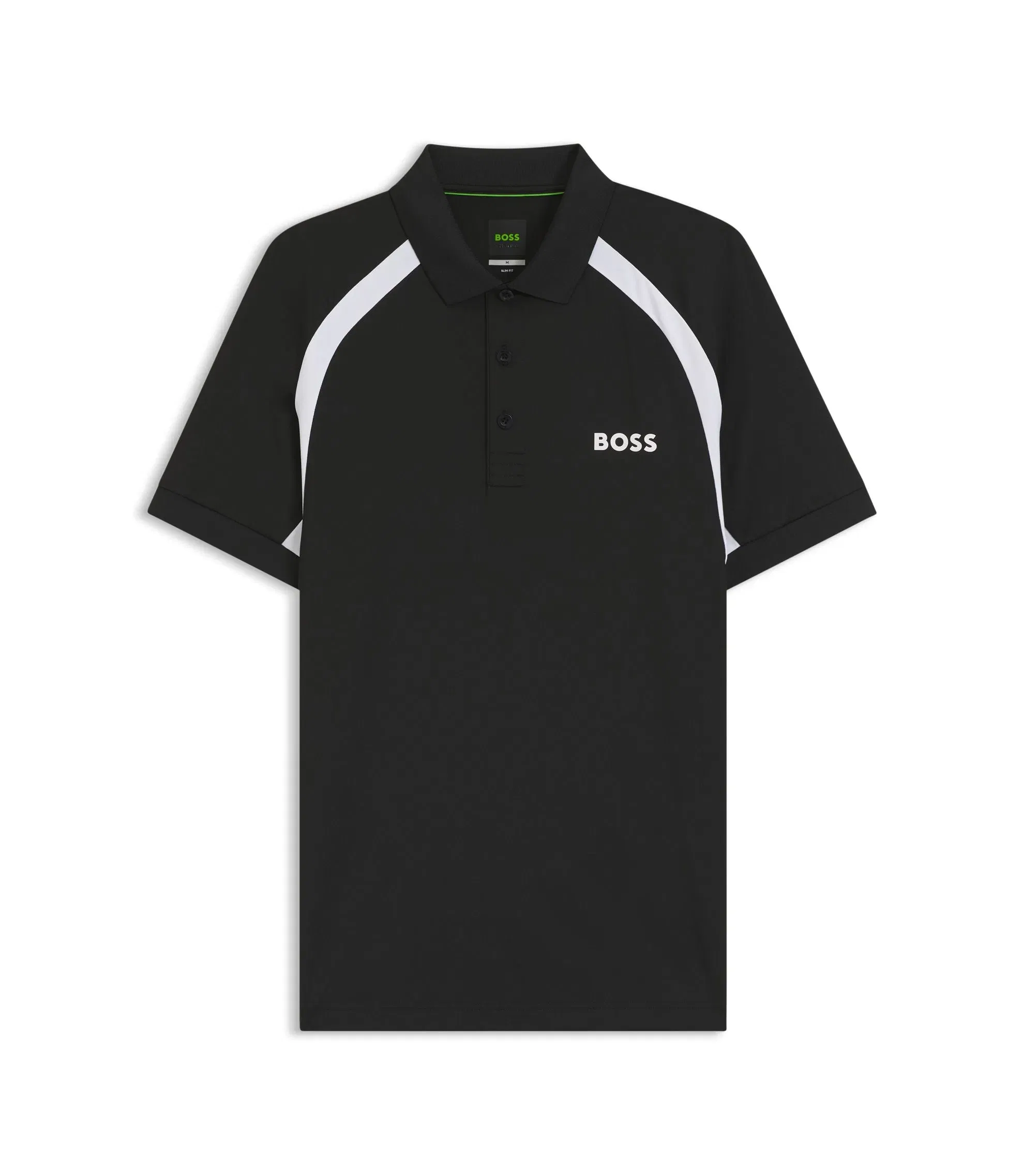 Boss Active Quick Dry Slim Fit Polo Shirt With Four Way Stretch Black