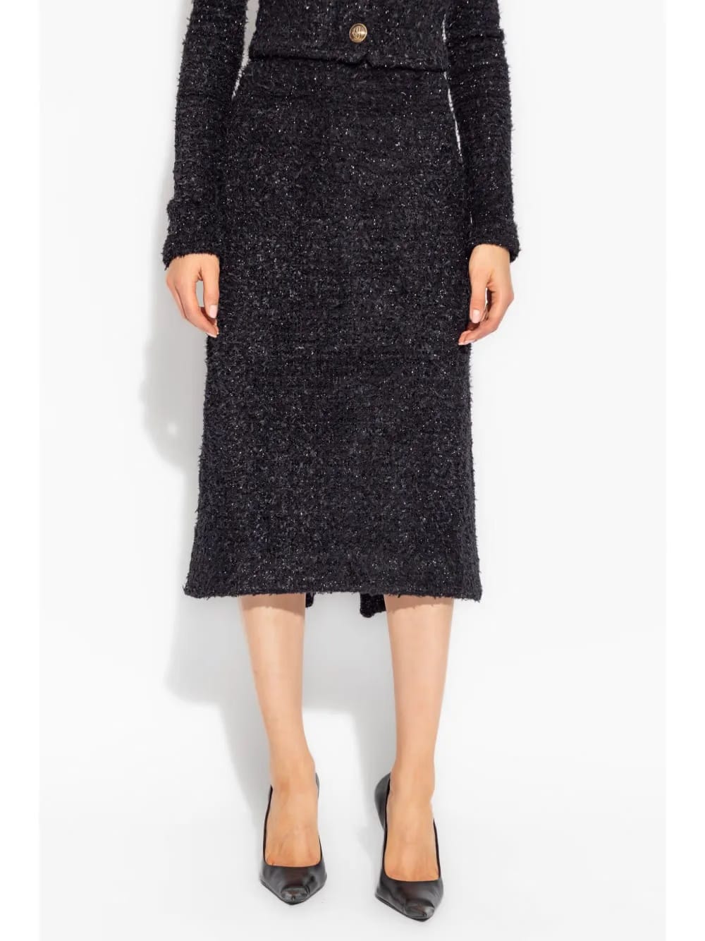 tweed midi skirt