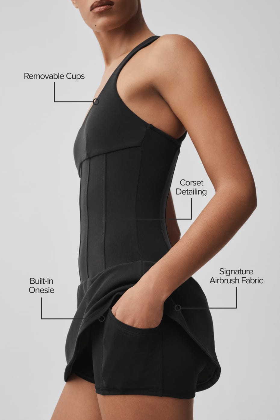 Alo Yoga Women'S Airbrush Sparks Fly Corset Tennis Dress