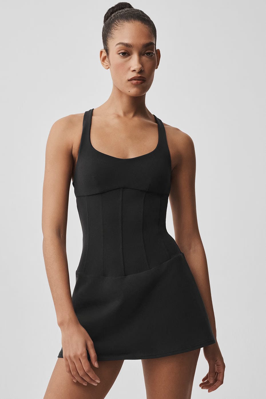 Alo Yoga Women'S Airbrush Sparks Fly Corset Tennis Dress