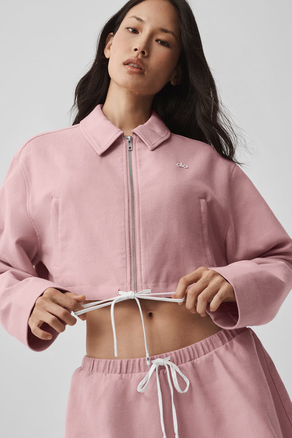Alo Yoga Women'S Cropped Fan Favorite Full Zip Jacket