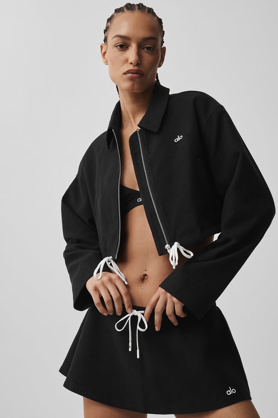 Alo Yoga Women'S Cropped Fan Favorite Full Zip Jacket