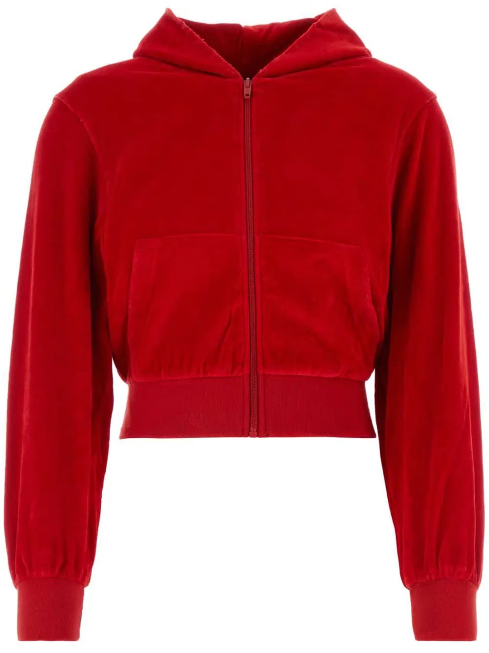 rhinestone-logo zipped Hoodie
