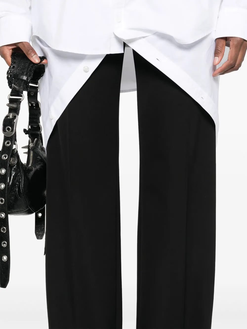 straight-leg tailored wool trousers