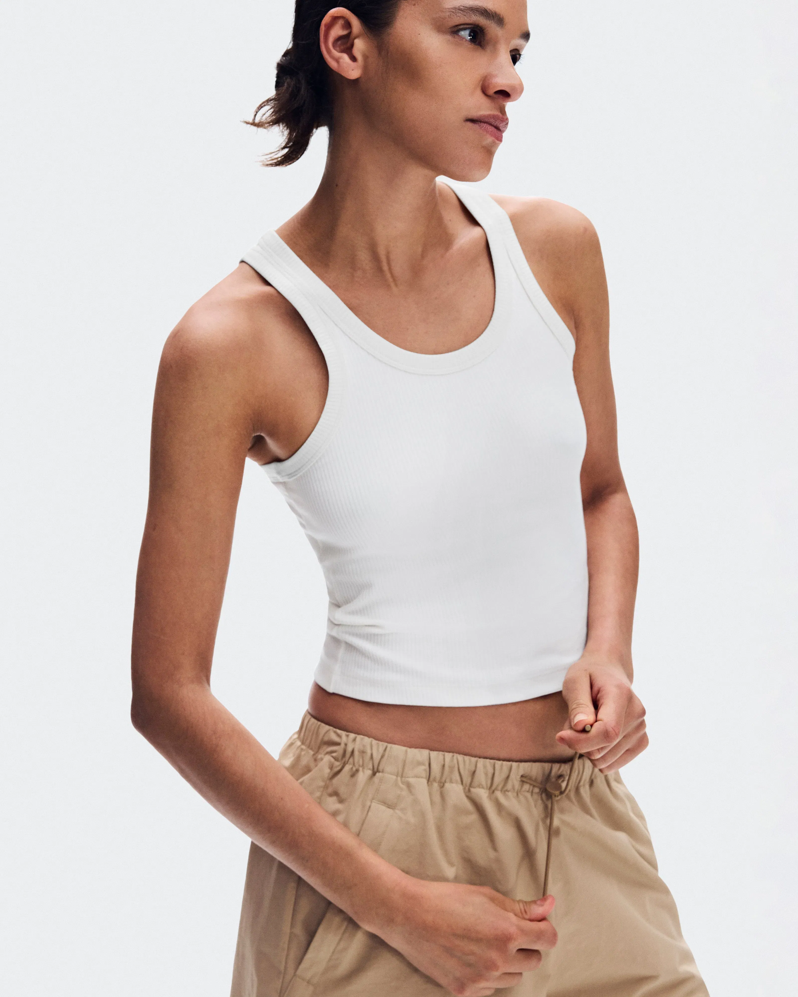 On All-Day Ribbed Tank Ivory (Women'S)