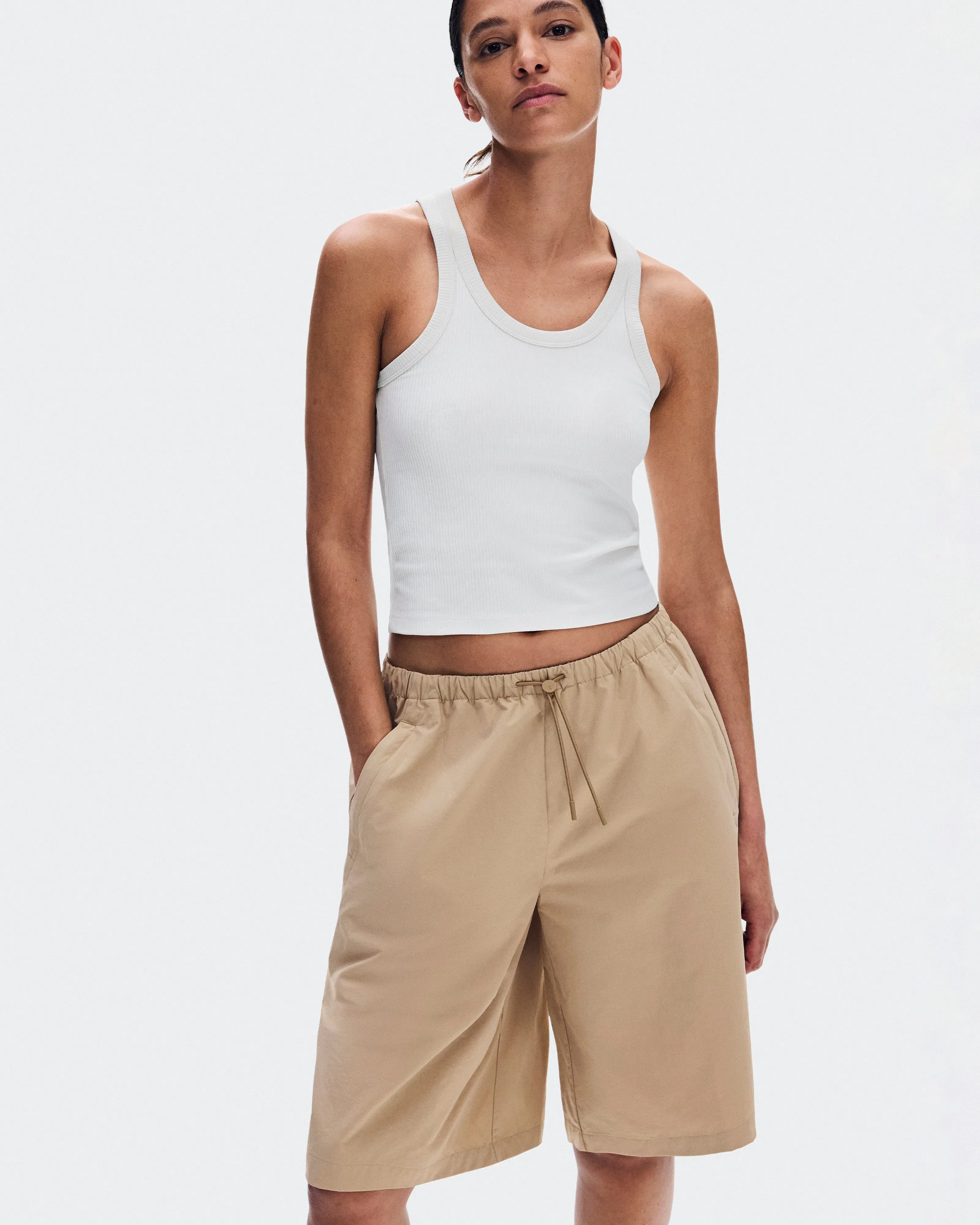 On All-Day Ribbed Tank Ivory (Women'S)