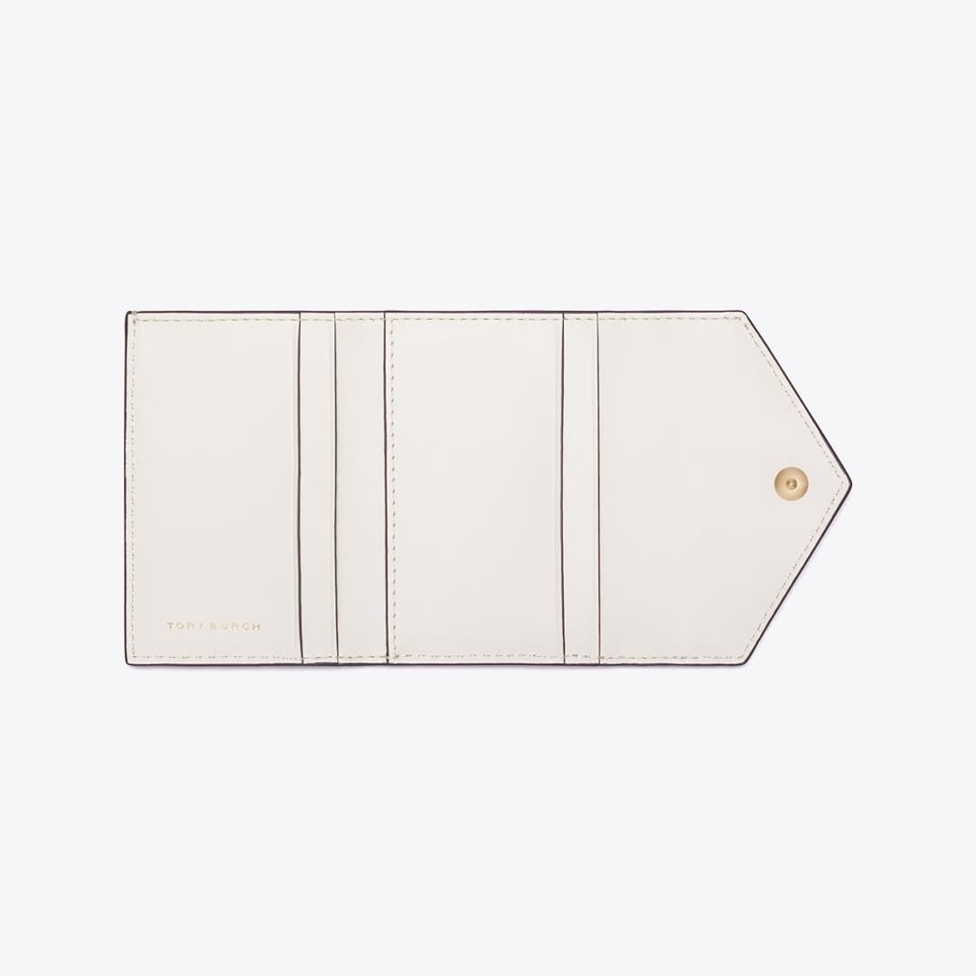 Tory Burch Contrast Embossed Envelope Small Wallet Light Cream / Navy