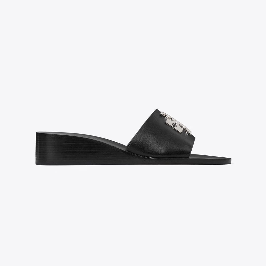 Tory Burch Charlie Cuoio Wedge PERFECT BLACK