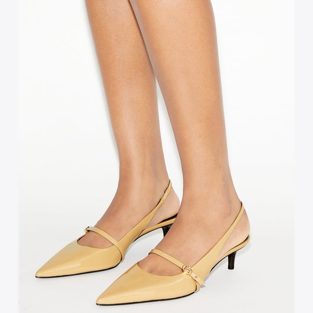 Tory Burch Double T Buckle Mary Jane Slingback BISCOTTI / BISCOTTI