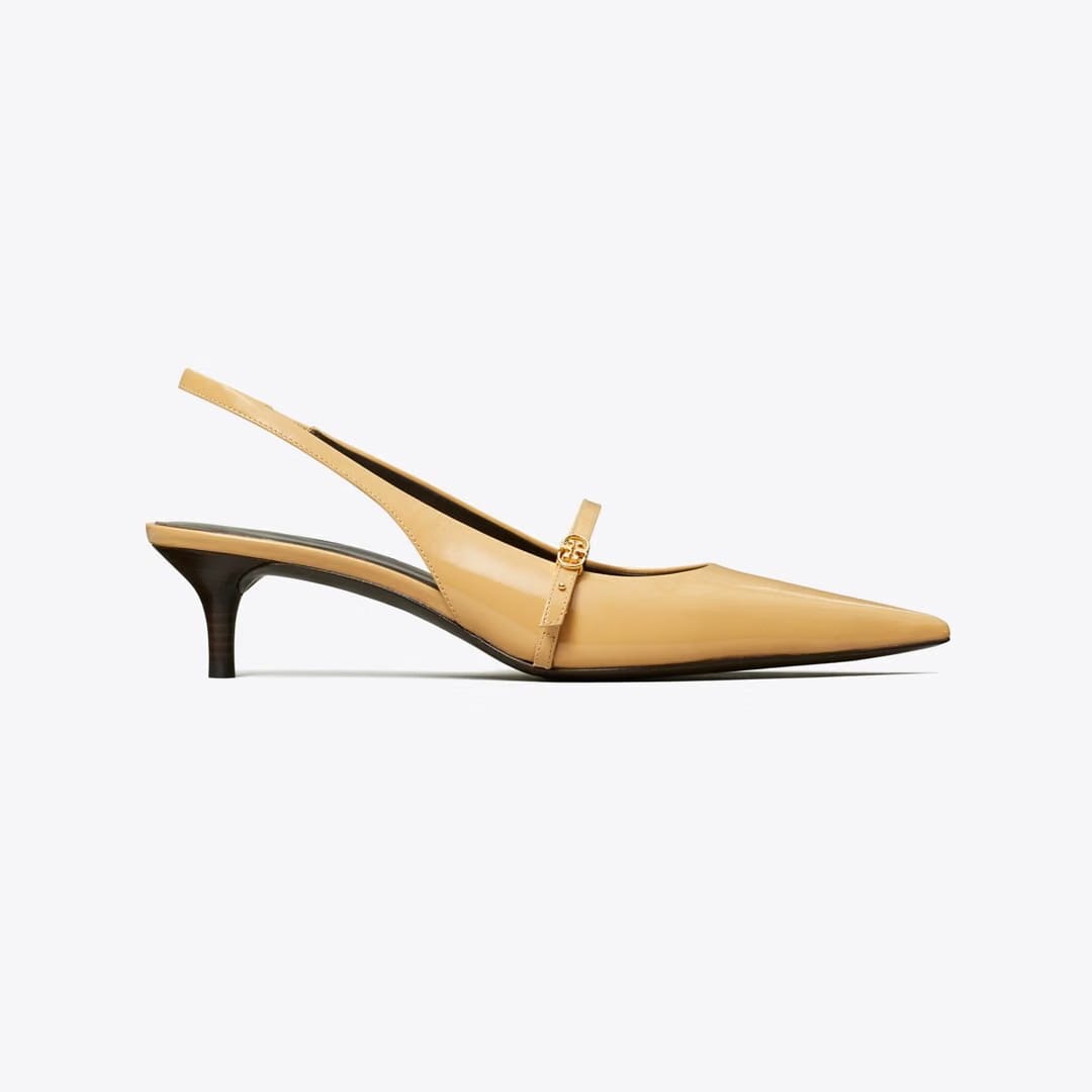 Tory Burch Double T Buckle Mary Jane Slingback BISCOTTI / BISCOTTI