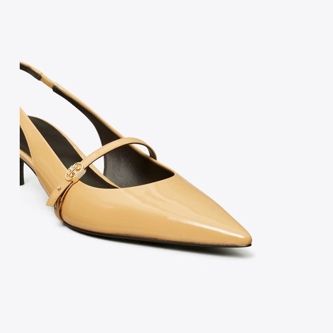 Tory Burch Double T Buckle Mary Jane Slingback BISCOTTI / BISCOTTI
