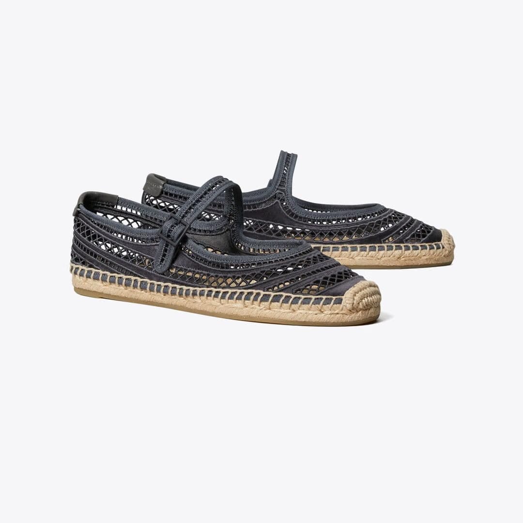 Tory Burch Open Weave Mary Jane Espadrille BLUESTONE