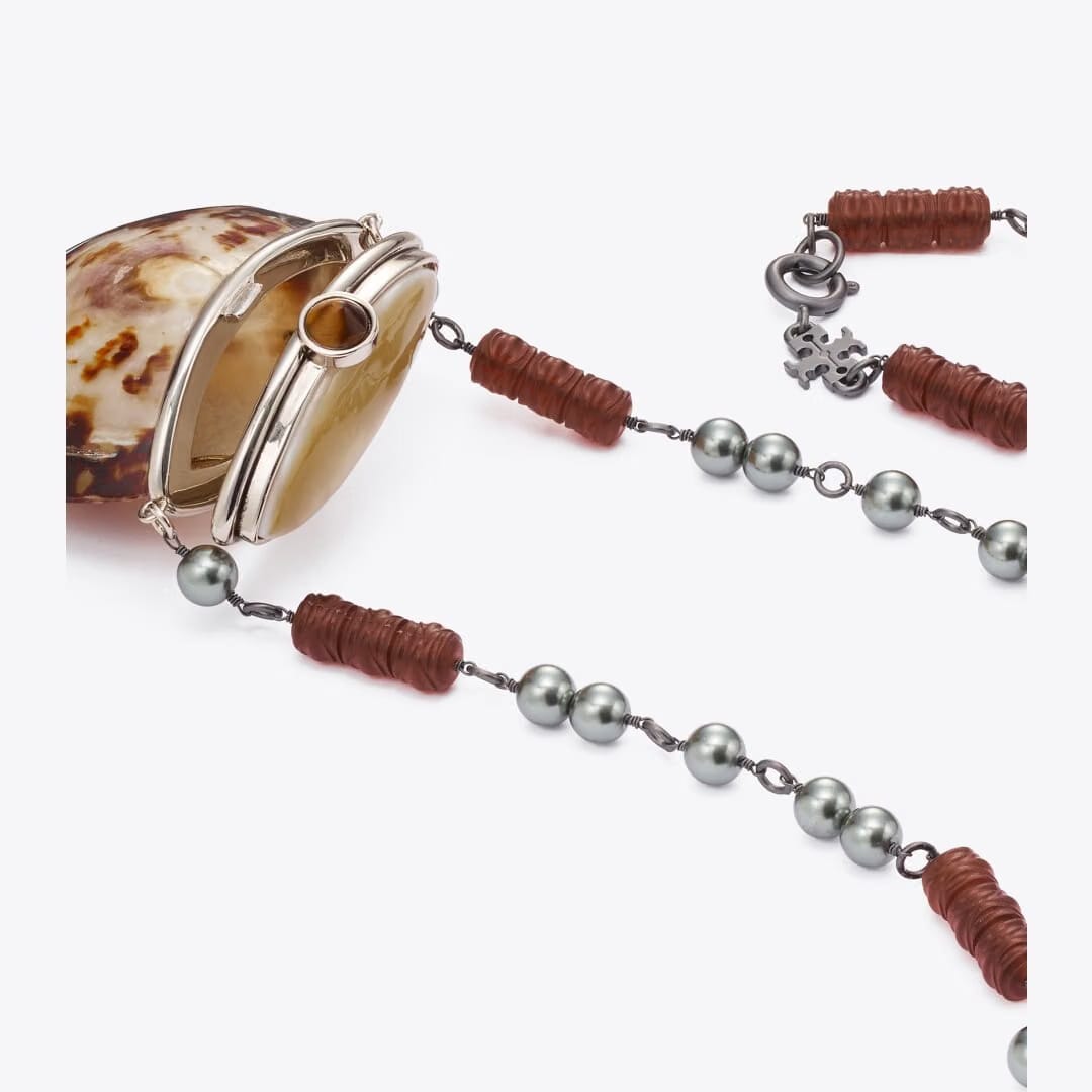 Tory Burch Runway Shell Necklace Tory Silver