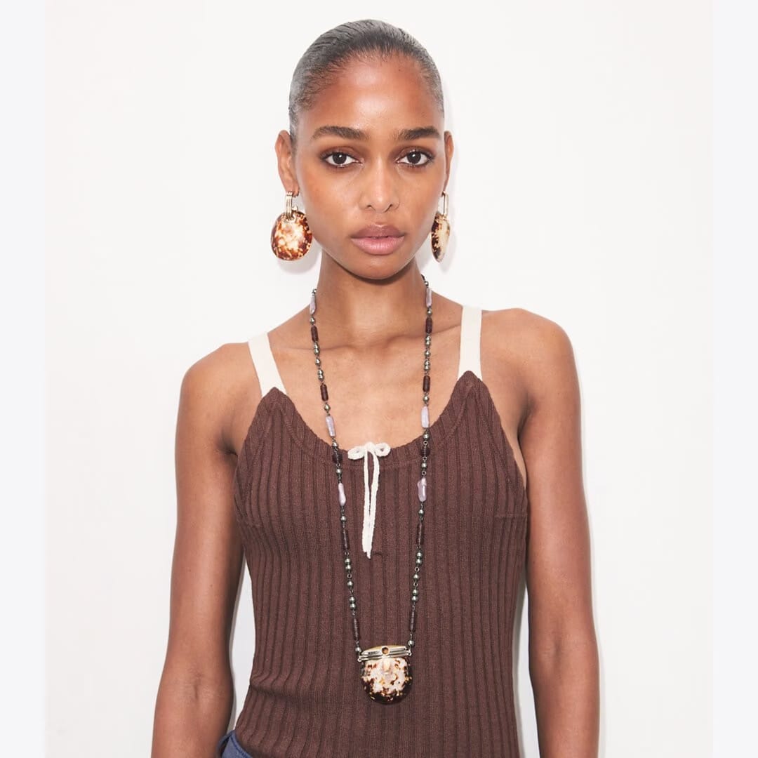 Tory Burch Runway Shell Necklace Tory Silver