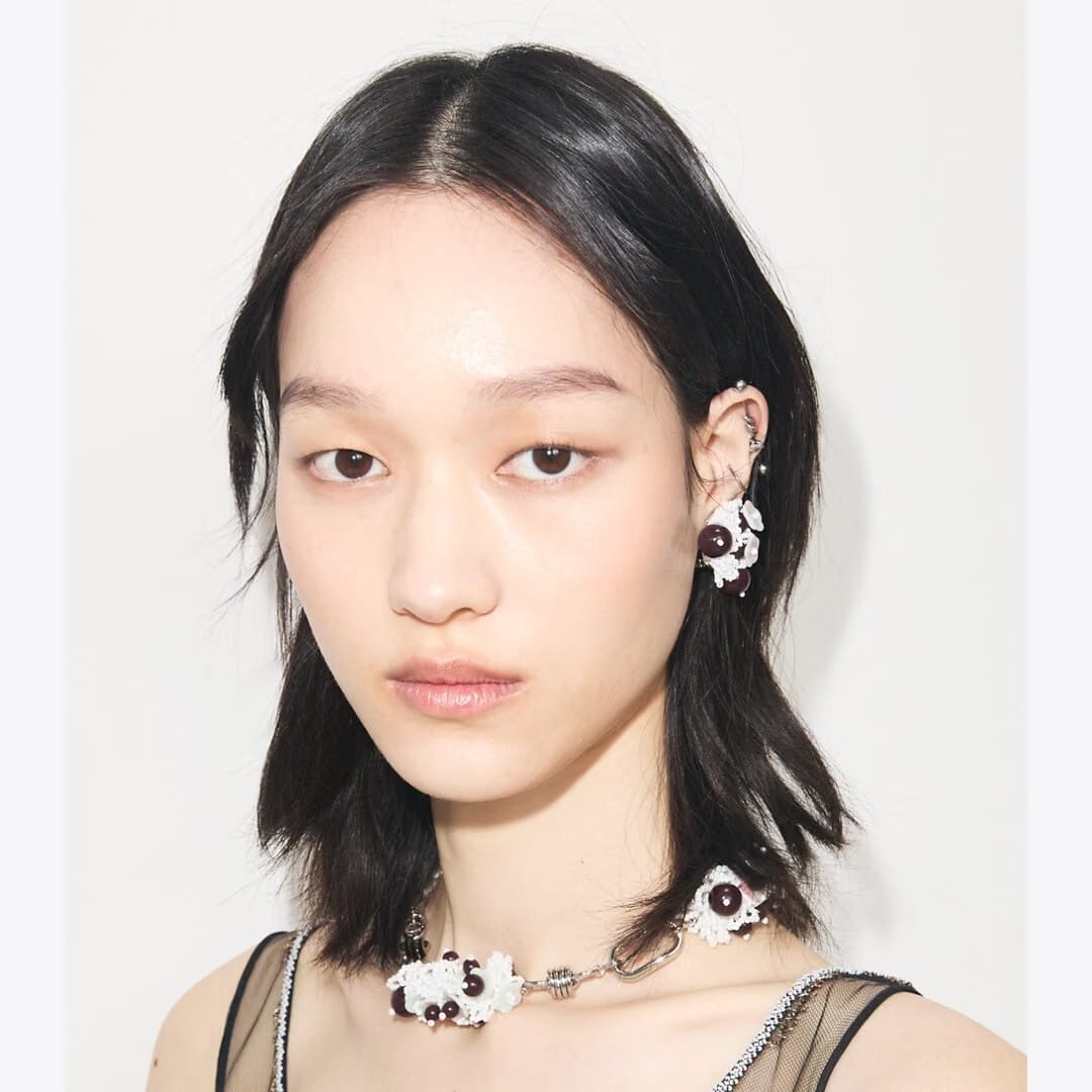 Tory Burch Runway Beaded Cluster Earrings Tory Silver