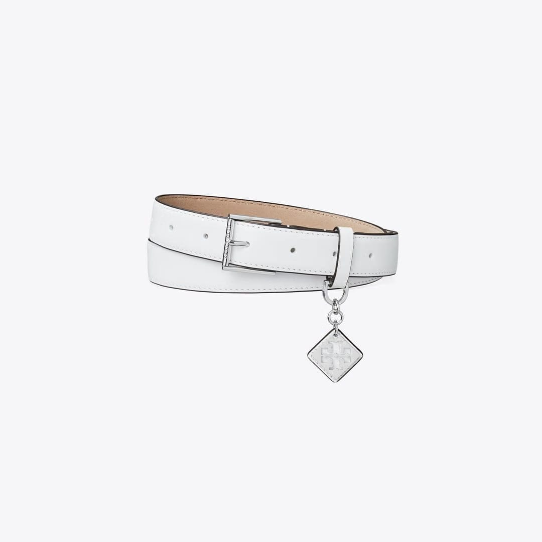 Tory Burch 1" Swing Belt Optic White