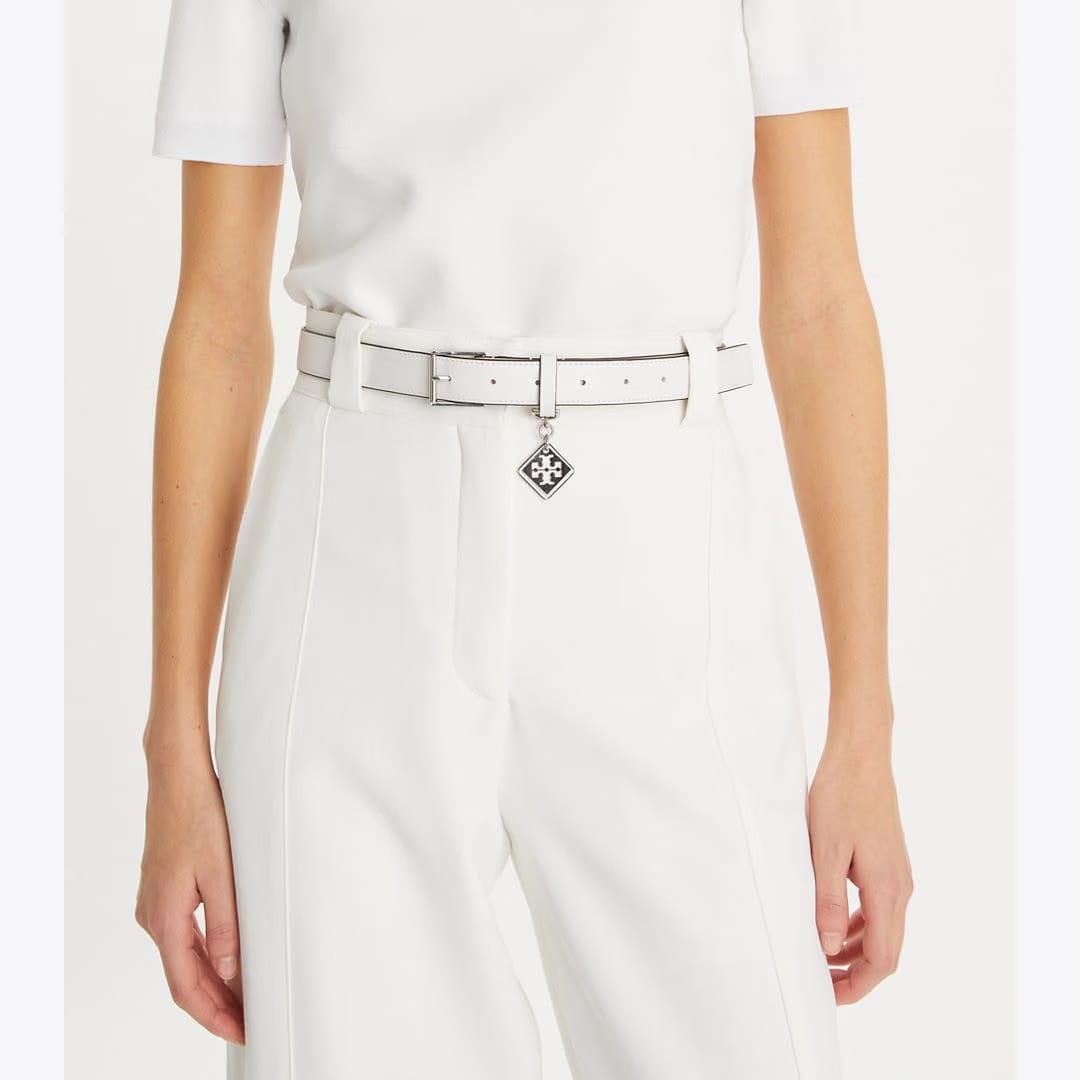 Tory Burch 1" Swing Belt Optic White