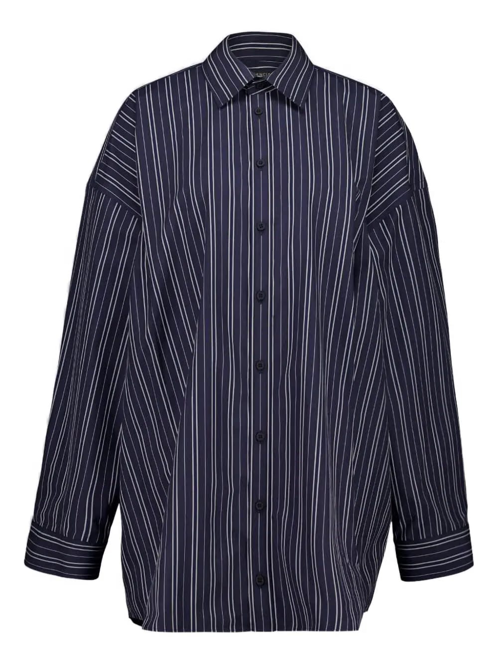 stripe cotton mini shirt dress