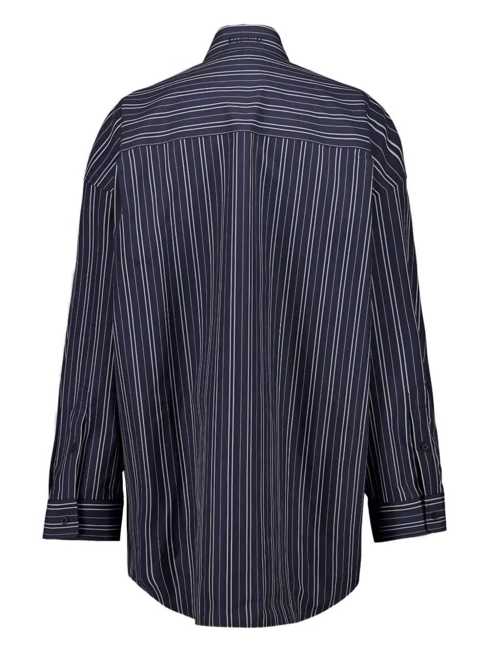 stripe cotton mini shirt dress