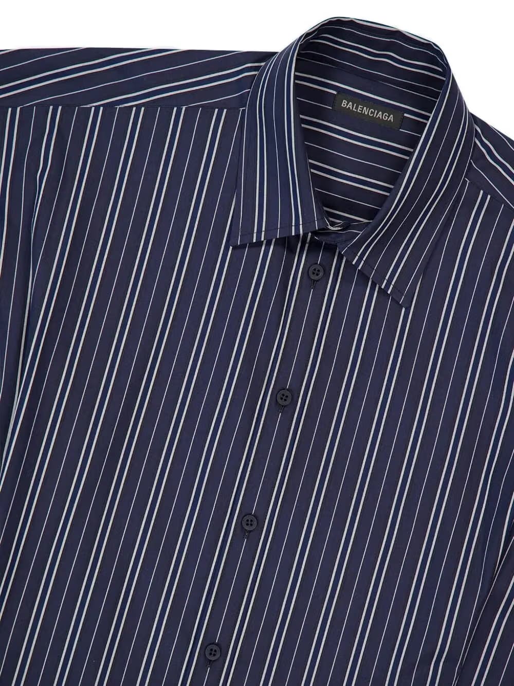 stripe cotton mini shirt dress