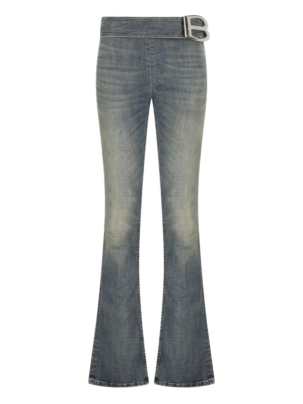 logo-buckle jeans