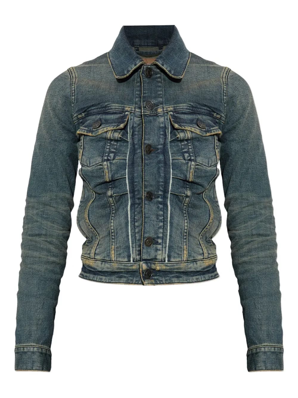button-fastening denim jacket