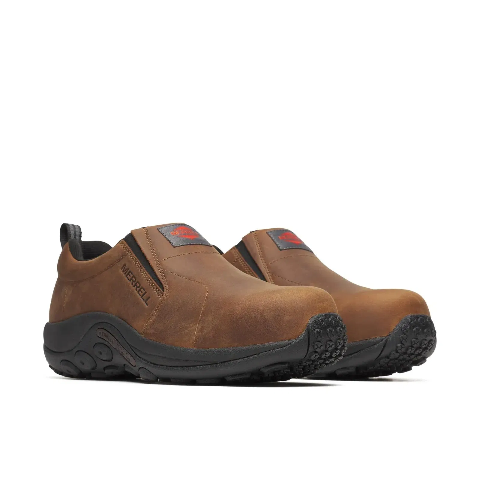 Merrell Men's Jungle Moc Leather Hi-Vis Carbon Fiber Low Wide Width Brown