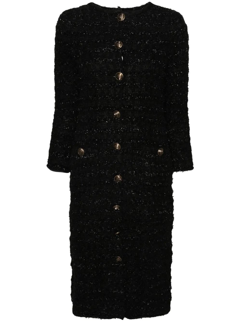 tweed button-up dress