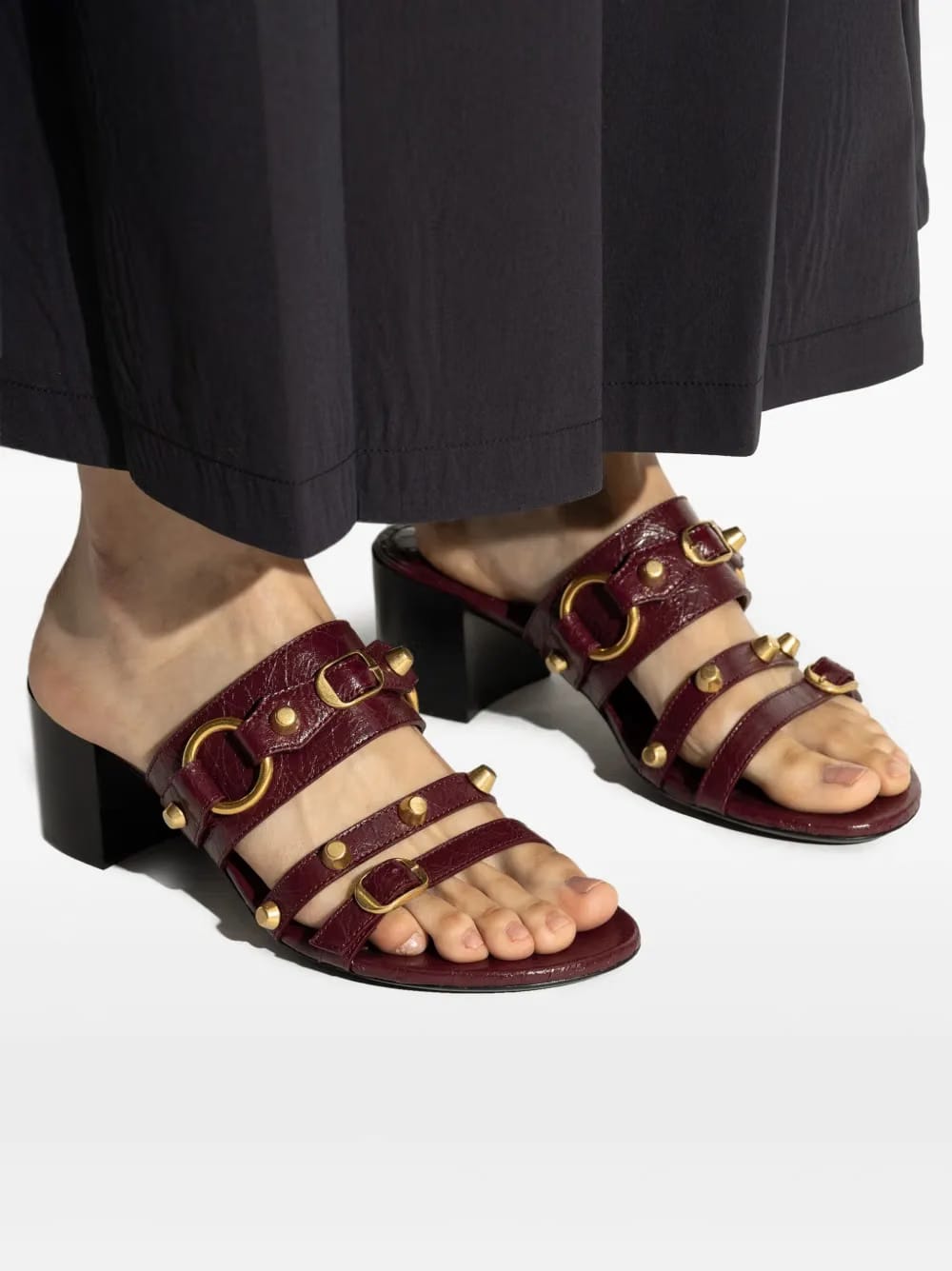 65mm leather heeled sandals