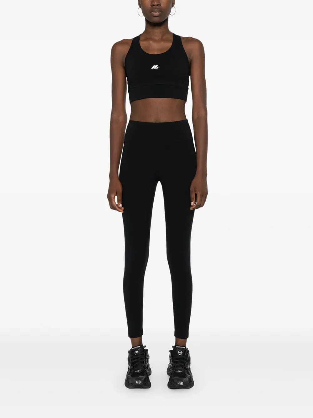 reflective-logo bra top