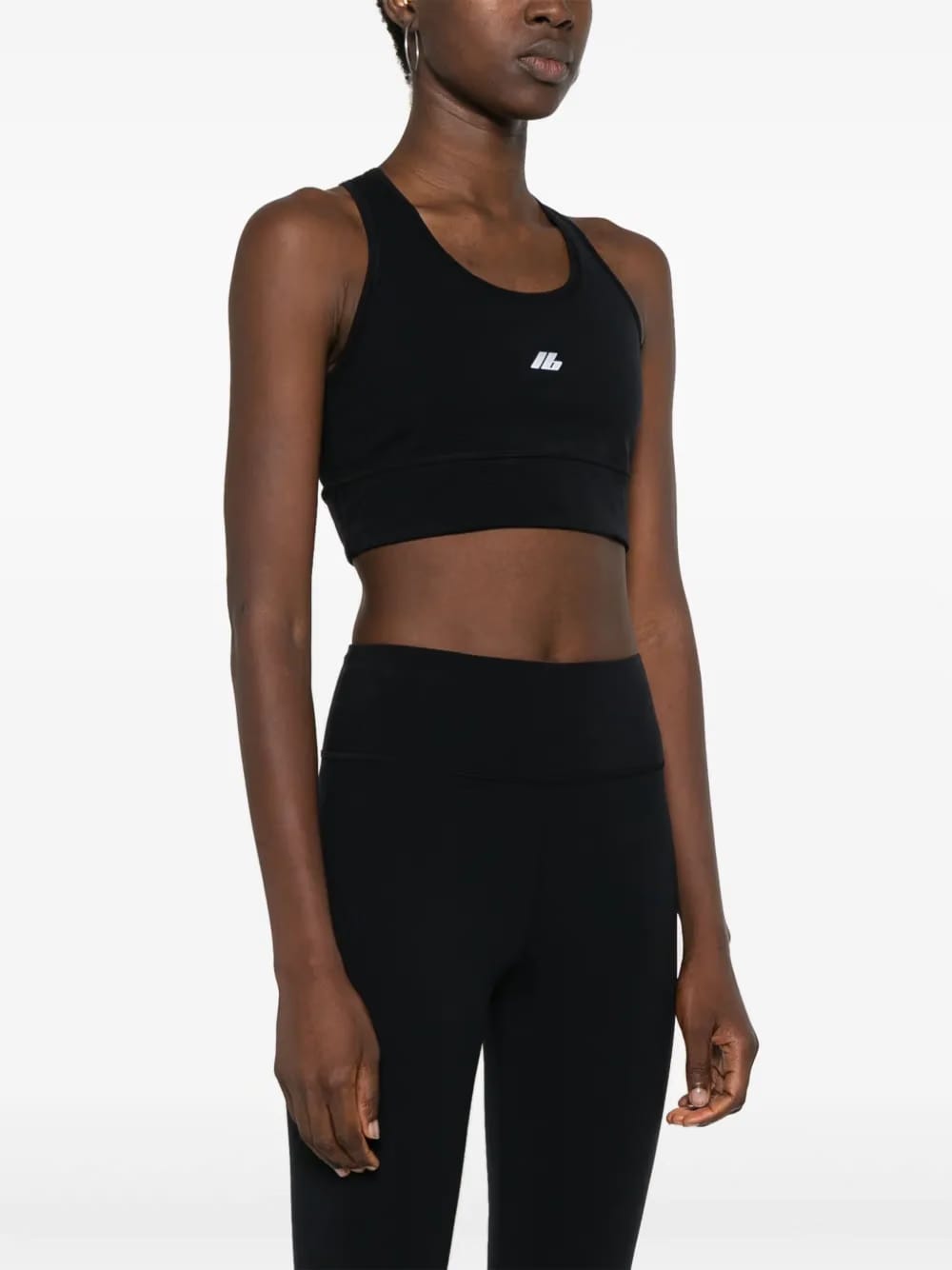 reflective-logo bra top