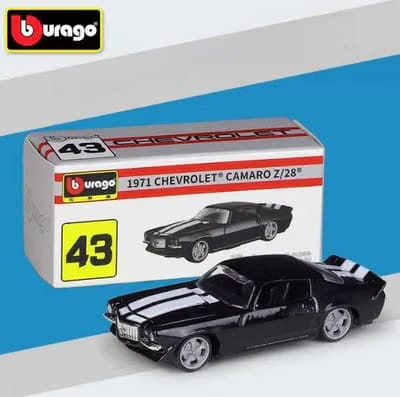 Official Bburago 43 1971 Chevrolet Camaro Z/28 - 1 : 64 Diecast Scale Model