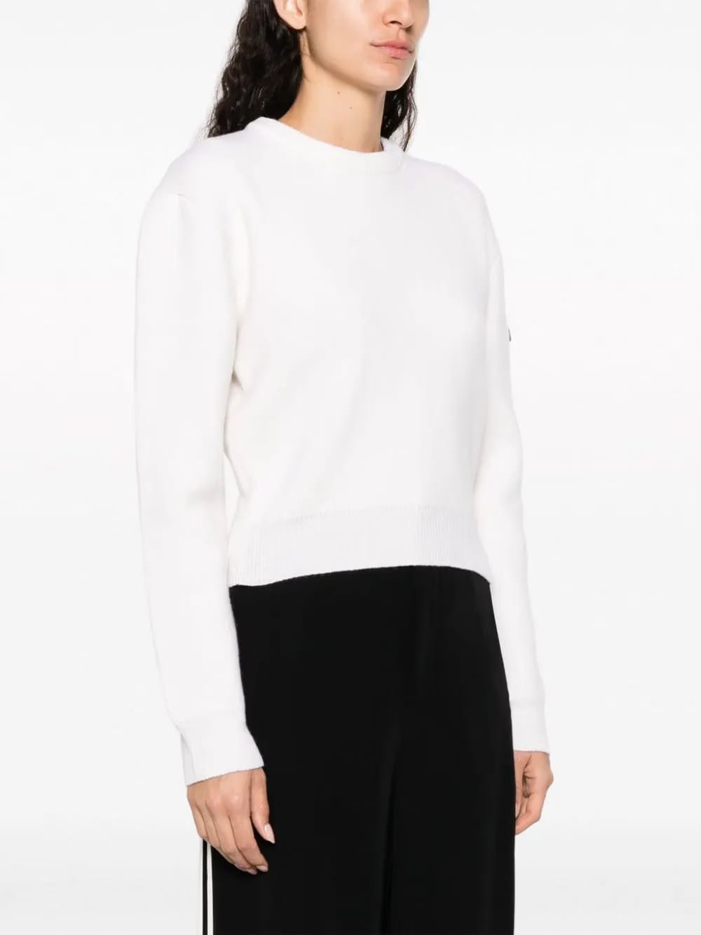 logo-patch stretch-wool jumper