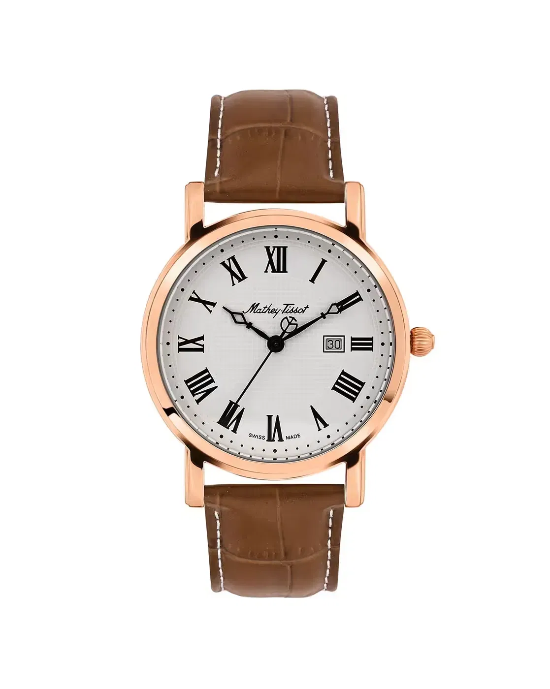MATHEY- TISSOT Men Swiss Made Analogue Brown Strap Style Watch - HB611251PBR