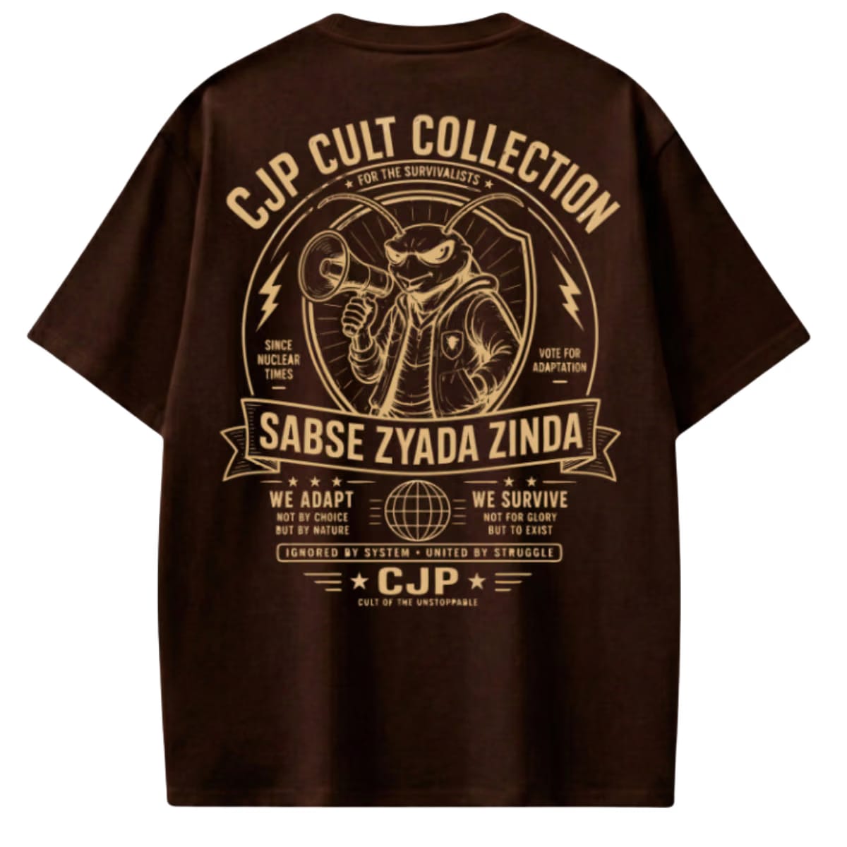 SABSE JADA ZINDA BROWN T-SHIRT