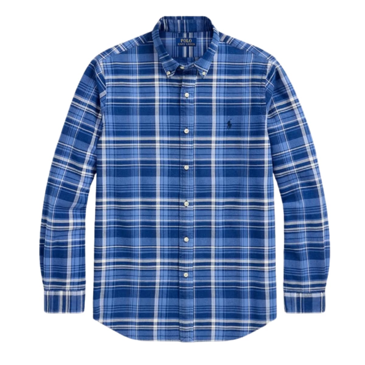 Polo Ralph Lauren Classic Fit Plaid Oxford Shirt Indigo & White Multi