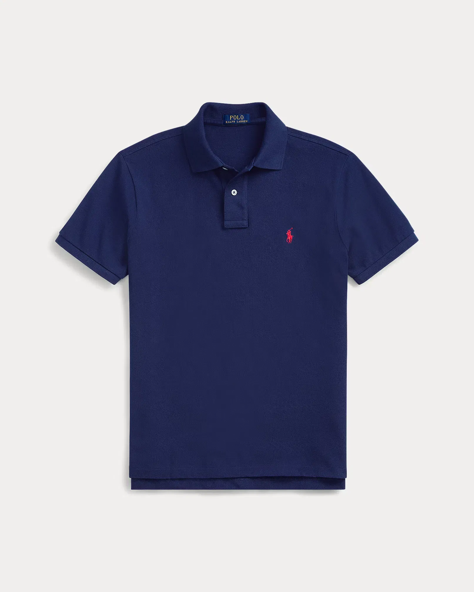The Iconic Classic Fit Mesh Polo Navy/Red