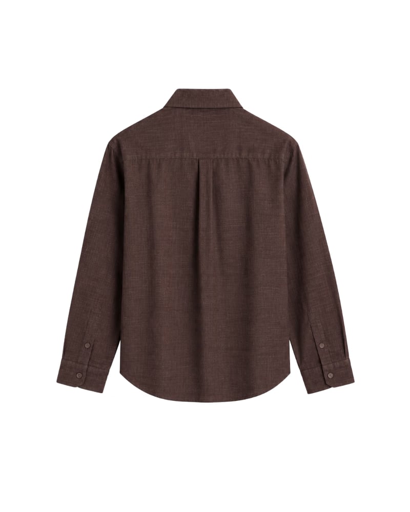 HASHWAY 100% PURE LINEN SHIRT - BROWN