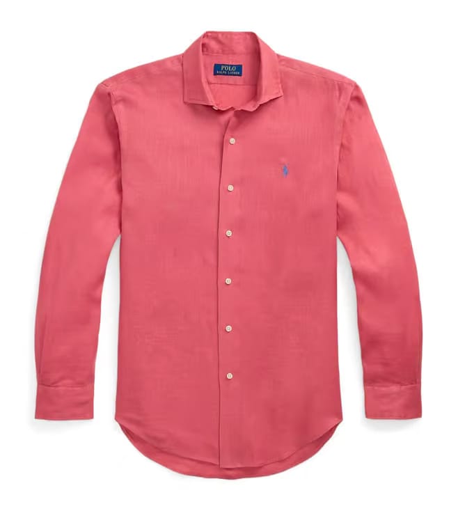 Polo Ralph Lauren Men Blue Custom Fit Stretch End-on-End Shirt