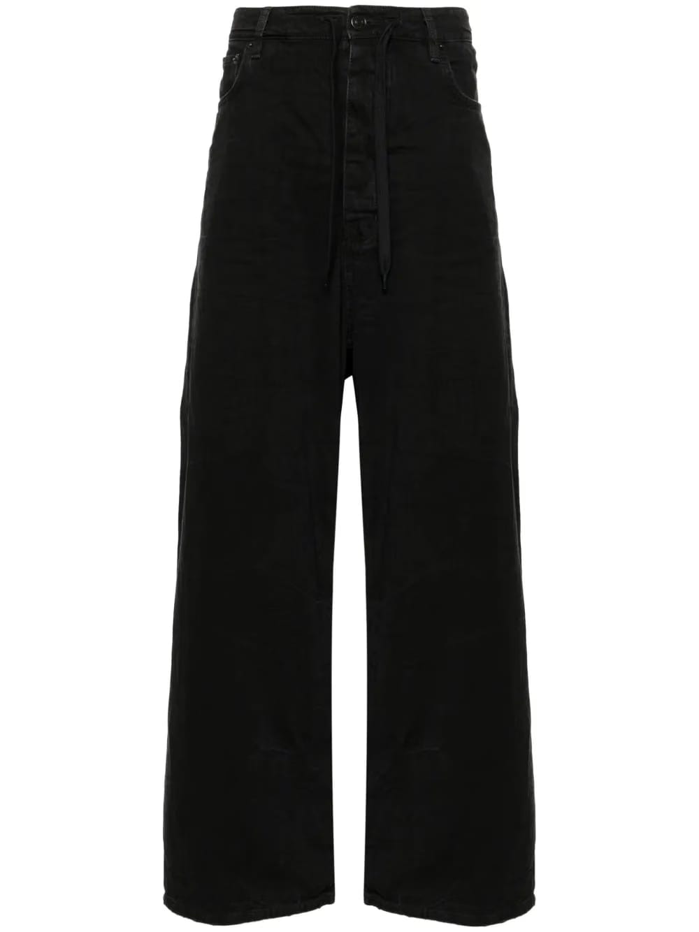 drawstring wide-leg jeans
