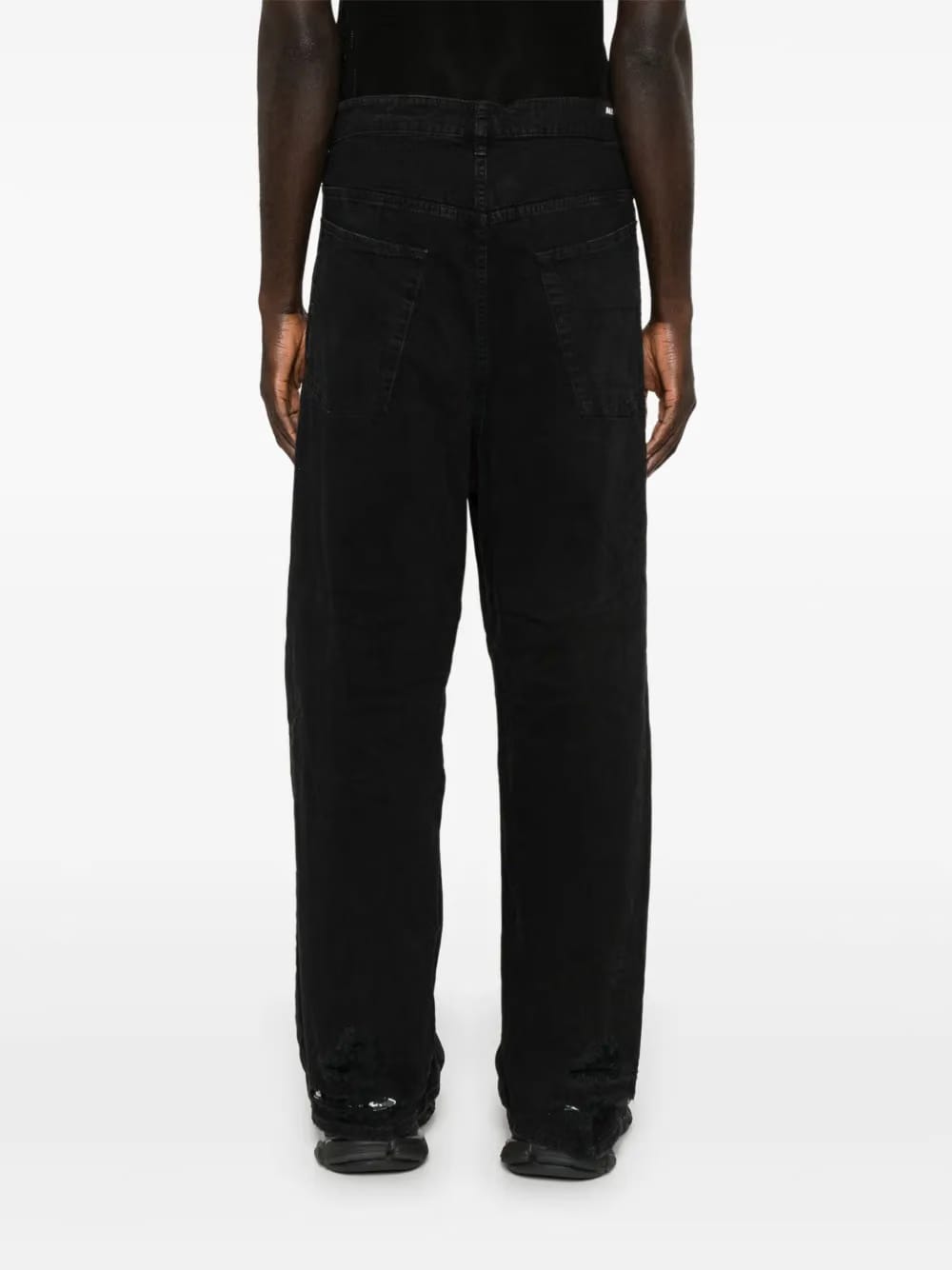 drawstring wide-leg jeans