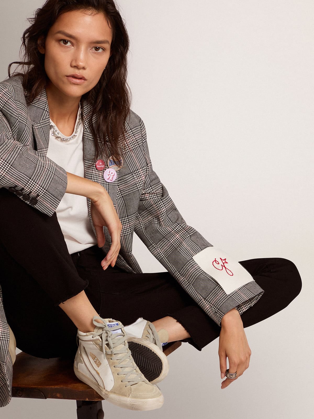 Golden Goose Wmns Slide Sneaker 'White Ice Grey'